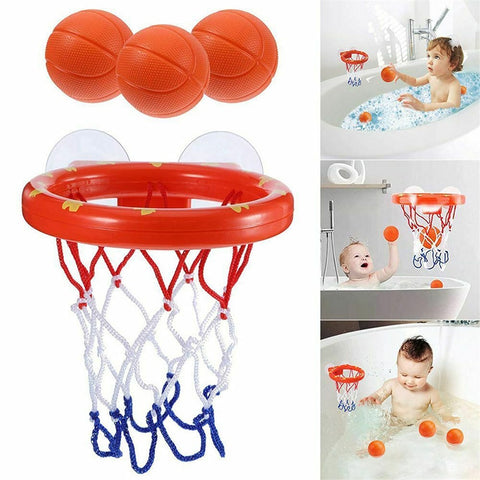 Basketball Hoop Bath Toy Kids Fun Ball Set 3 Balls Suction Cup Educational Play Gift Boys Girls