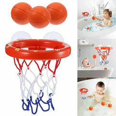 Basketball Hoop Bath Toy Kids Fun Ball Set 3 Balls Suction Cup Educational Play Gift Boys Girls