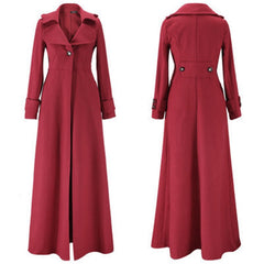 High Collar Wool Coat Women Warm Elegant Casual Autumn Winter Outerwear Fashion