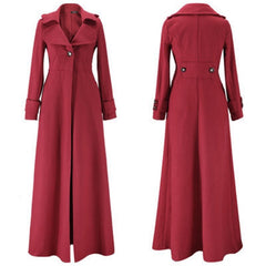High Collar Wool Coat Women Warm Elegant Casual Autumn Winter Outerwear Fashion