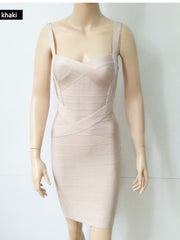 Bandage Mini Dress Women Thin Strap Above Knee Elegant Bodycon Party Club Fashion Dress