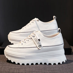 Genuine Leather Platform Wedge Shoes Women Casual Elegant Comfortable Summer Fashion