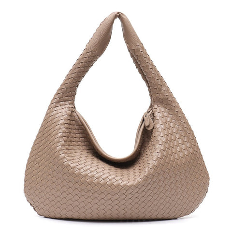 Patchwork Zipper Shoulder Bag Women Large Capacity Casual Everyday Fashion Handbag