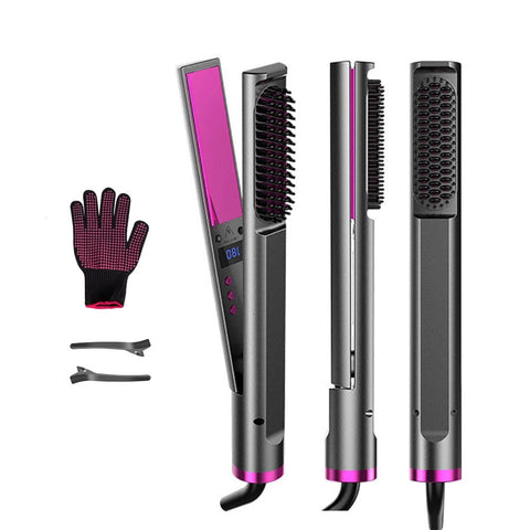 3-in-1 Hair Straightener Curler Dual Voltage Anti-Scalding Professional Styling Tool