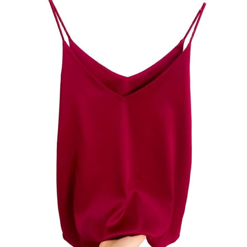 Slim Camisole Tank Top Women V-Neck Sleeveless Crop 4 Colors Casual Everyday Fashion Top