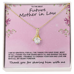 Mother of the Groom Necklace Gift From Bride Elegant Wedding Jewelry Keepsake