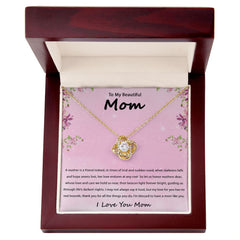 Gold Mom Pendant Necklace Women 14K White Yellow Gold Mother's Day Birthday Christmas Gift
