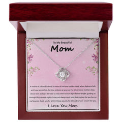 Gold Mom Pendant Necklace Women 14K White Yellow Gold Mother's Day Birthday Christmas Gift