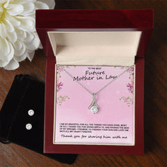 Mother of the Groom Necklace & Earring Set Gift From Bride Elegant Wedding Jewelry