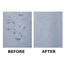 Before and after pictures using lint remover