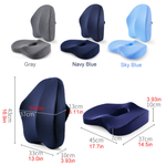 Memory Foam Seat & Back Cushion Orthopedic Pillow Back and Tailbone Support Office Home Car