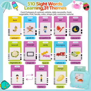 Talking Flash Cards Early Educational Toys  Baby Boys Girls Preschool Learning Reading Device Interactive Gift for Kids