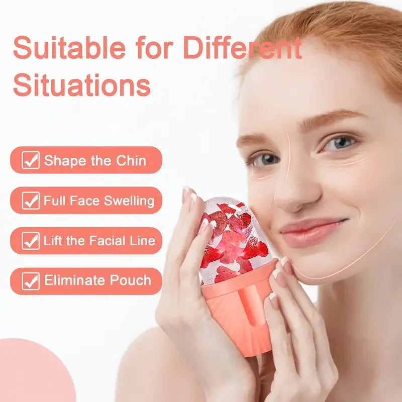 Ice Facial Roller Skin Care Beauty Lifting Contouring Tools Ice Cube Trays Ice Globe Ball Face Massager Skin Care Tool