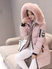 Faux Fur Hooded Parka Women Warm Windproof Padded Open Front Winter Casual Outerwear Fashion