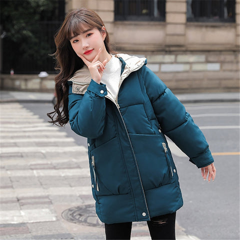 Hooded Padded Parka Women Warm Thick Winter Casual Casual Outerwear Fashion Coat Jacket