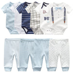 Newborn 6-Piece Bodysuit+4-Piece Pants Sets Baby Toddler Girl Suit Infant Pajama Pure Cotton Sets