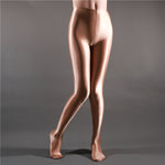 Women's Glossy Opaque Leggings Shiny High Waist Tights Yoga Pants Training Fitness Sports Leggings