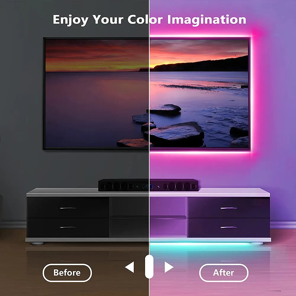 LED Strip Light Rope Light String Tape Bluetooth USB 5050 SMD 5V USB RGB Flexible Lights LED Lamp Tape Ribbon RGB Self-Adhesive For TV Desktop, etc.