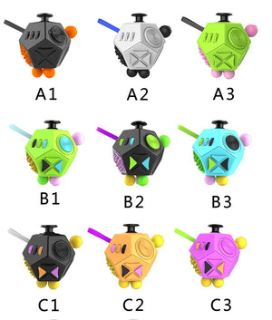 12-Sided Fidget Cube Toys Anti-Stress Antistress Sensory Toys For Children Kids Adults Autism ADHD OCD Anxiety Relief Improves Focus