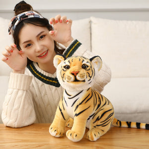 Baby Tiger Stuffed Toy Soft Plush Tiger Animal Pillow Dolls For Kids