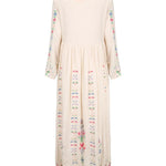 Bohemian Tourist Holiday Travel Beach Dress Embroidered Pattern V-Neck Dress