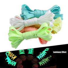 2-Pair Luminous Shoelaces for Kids Sneakers Reflective Glow-in-the-Dark Shoelaces