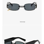 New Fashion Square Sunglasses Luxury Small Frame Sun Glasses Rectangle Metal Mirror Shades