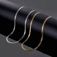 Unisex Snake Chain Necklace Women Men Choker Stainless Steel Herringbone Gold Silver Chain Necklace Jewelry