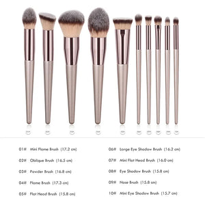 Champagne Makeup Brush Set Cosmetic Foundation Powder Blush Eyeshadow Blending Make Up Brush Beauty Accessory Tools