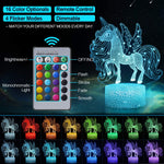 Unicorn LED Night Table Lamp Mini LED Optical Night Light Lamp with Remote For Kids