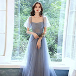 Ethereal Off-Shoulder Maxi Evening Gown A-Line Prom Dress