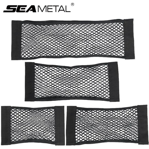 Black mesh storage pockets for car