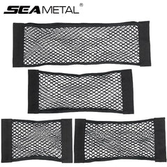 Black mesh storage pockets for car