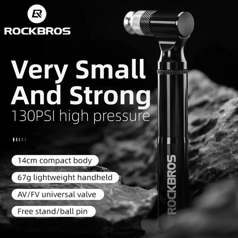 Bicycle Pump 130PSI Aluminum Alloy Portable Ultralight Drop-Proof MTB Mountain Bike Hand Air Pump