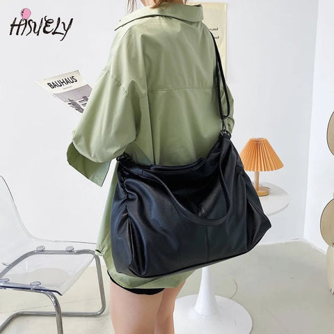 Tote Bag Women Large Capacity Hobo Shoulder Shopper Travel Soft Faux Leather Crossbody Handbag Purse