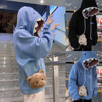 Shark Patchwork Hoodie Oversized Hoodie Casual Sweatshirt Funny Shark Hoodie Fall Winter Long Sleeve Pullover