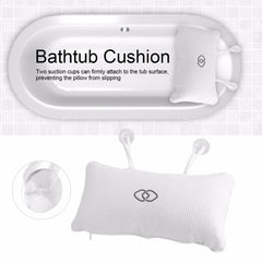 3D Mesh Spa Bathtub Pillow with Suction Cups Extra Thick Spa Bathtub Cushion for Head, Neck, Back and Shoulder Support