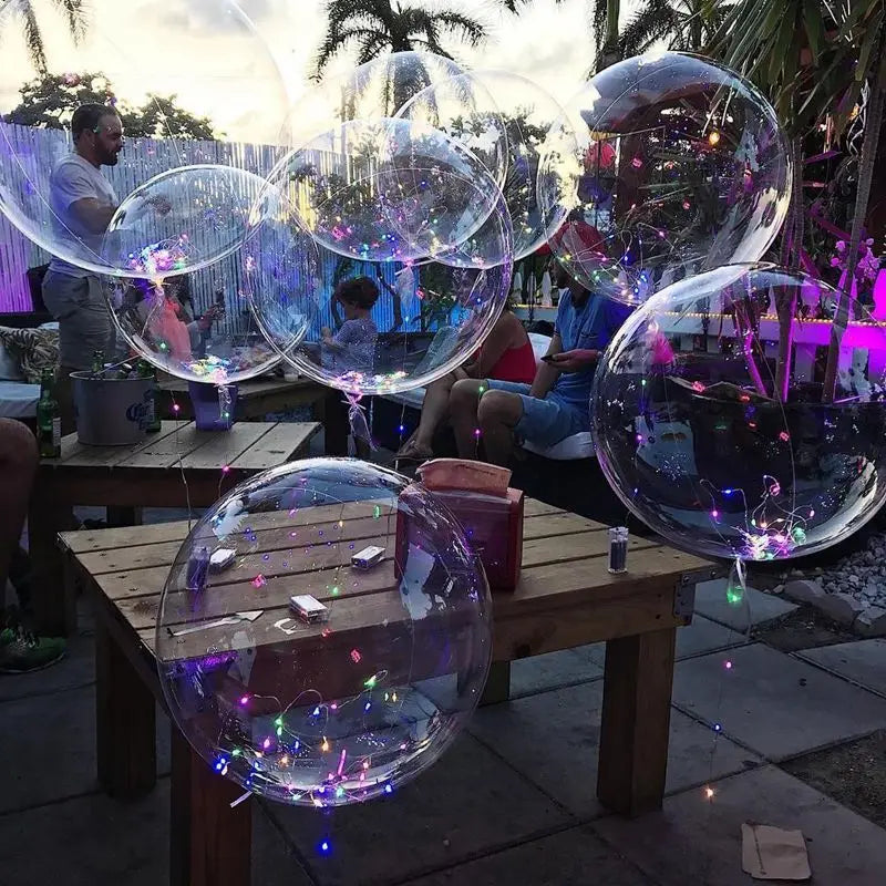 10-Piece Lot 10-24inch Transparent Bobo Bubble Balloon Clear Inflatable Air / Helium Globes Wedding Birthday Party Decoration Baby Shower, etc.