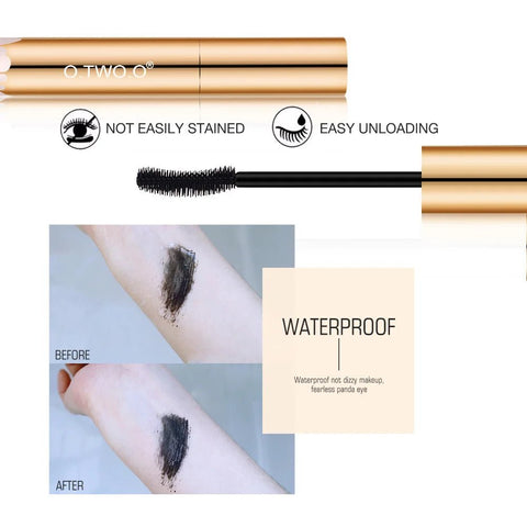 Mascara Fiber Lash Black Volume Length Eyelash Extension Long-Lasting Waterproof Smudge-Proof Curved