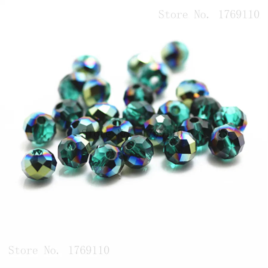 Crystal Glass Beads DIY For Making Bracelets Necklaces Loose Spacer Round Beads for Jewelry Making 50 Pack 125 Pack