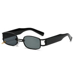 New Fashion Square Sunglasses Luxury Small Frame Sun Glasses Rectangle Metal Mirror Shades