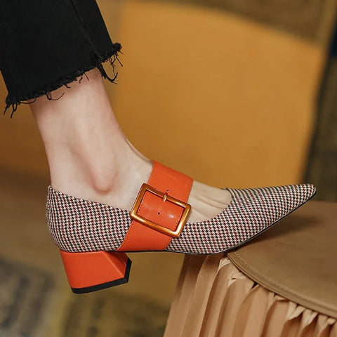Pumps Women Medium Heel Pointed Toe Elegant Dress Shoes Casual Office Fashion Footwear