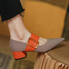 New Design Women's Pumps Medium Heels Pointed Toe Shoes