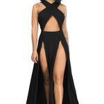 Cut-Out Maxi Dress black