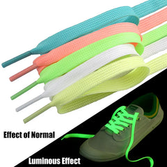 2-Pair Luminous Shoelaces for Kids Sneakers Reflective Glow-in-the-Dark Shoelaces