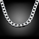 925 Sterling Silver Plated Necklace for Men 20/24 Inches Classic 8MM Chain Luxury Jewelry Great Christmas Gift
