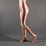 Women's Glossy Opaque Leggings Shiny High Waist Tights Yoga Pants Training Fitness Sports Leggings