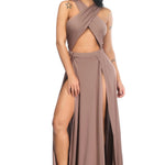 Bold & Elegant Cut-Out Maxi Dress – Sultry, Sophisticated, and Statement-Making