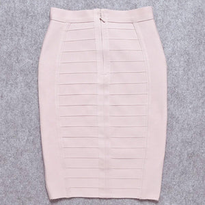 Women's High Waist Stretchy Slim Fit Midi Skirt Pencil Bandage Bodycon Skirt with Back Zipper