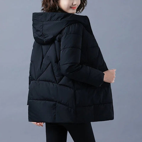 Hooded Cotton Padded Parka Women Warm Winter Casual Outerwear Fashion Jacket